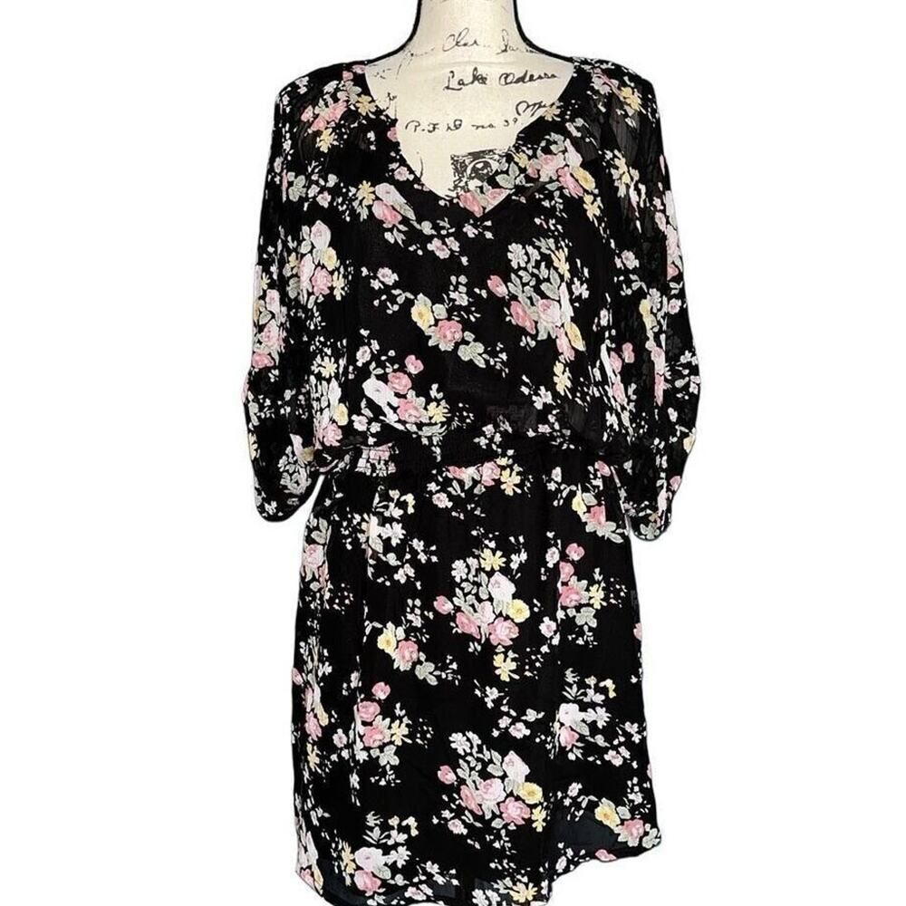 Express layered black floral dress medium‎